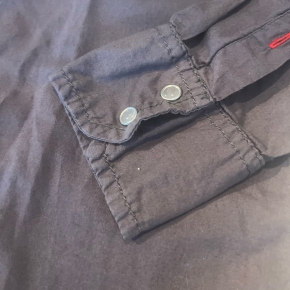 Vintage‎ Red Brand Gray Blue Long Sleeve Pearl Snap Western Shirt Mens Medium - Picture 4 of 7